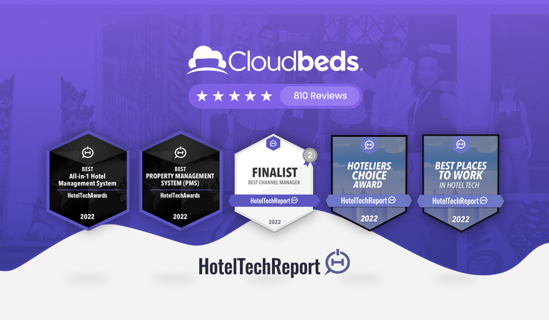 La tecnología de Cloudbeds obtiene cinco premios en los HotelTechAwards 2022