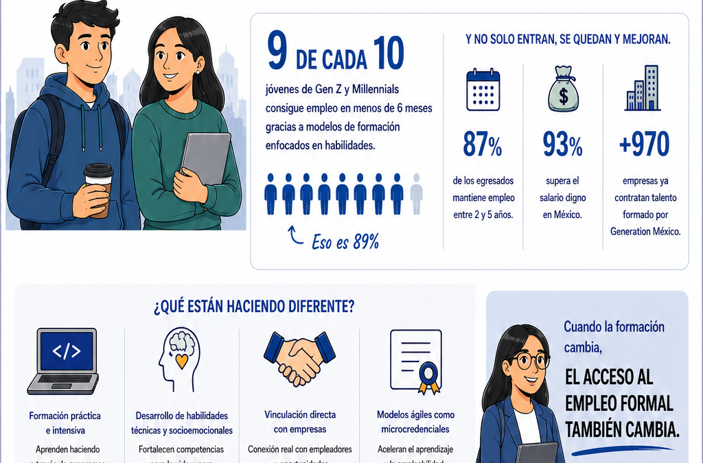 Generation México logra que 9 de cada 10 jóvenes de Gen Z y Millennials consiga empleo
